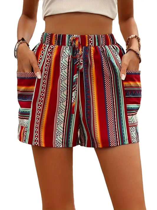 Sylvia - Gestreifte Shorts mit Taschendesign