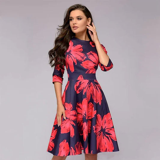 Erlinda - Elegantes Midikleid Im Vintage-Stil