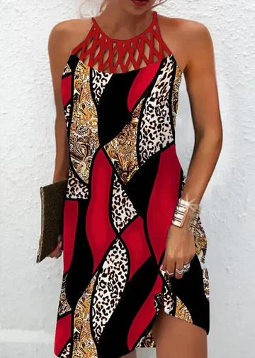 Ronia - Mehrfarbiges Kleid mit abstraktem Druck