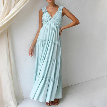 Dominica - Ärmelloses Maxikleid Mit Rüschen