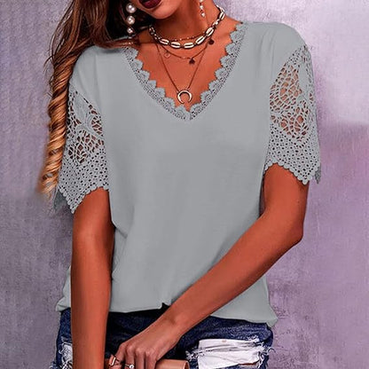 Nurfaiza - Vintage Mode Spitze Trendy Damen T-Shirts