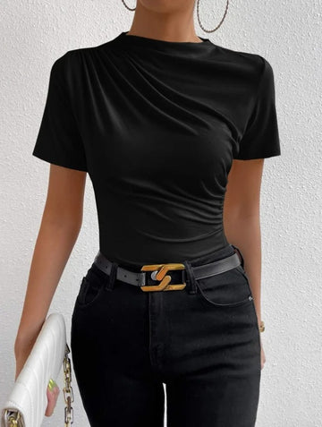 Ottliese - Plissiertes Kurzarm-Top