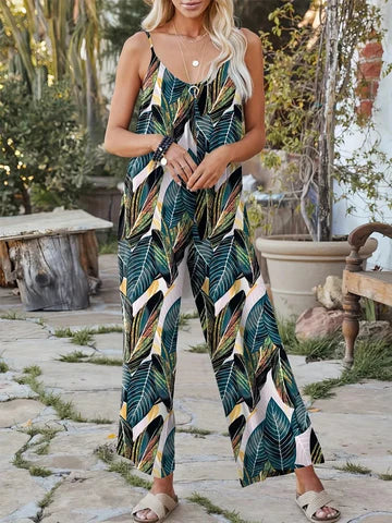 Hedy - Ärmelloser bedruckter Jumpsuit