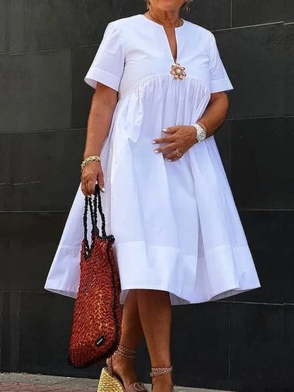 Nevaeh - Plisseekleid mit kurzen Ärmeln