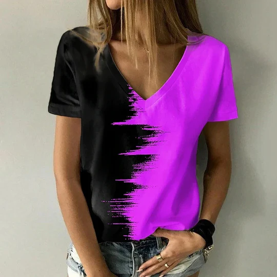 Betty - T-Shirt Mit V-Ausschnitt Und Kurzen Ärmeln