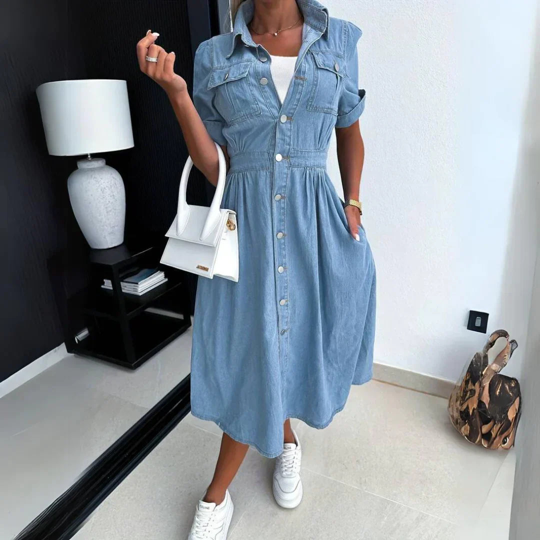 Lara – Jeans-Midikleid