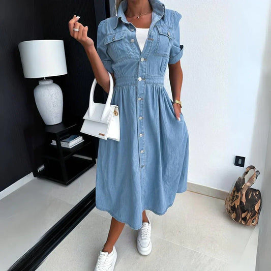Lara – Jeans-Midikleid