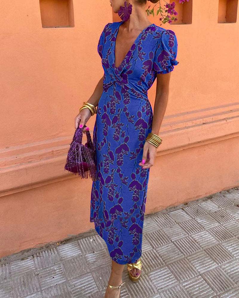 Evalena - Stylisches Axi-Kleid mit Puffärmeln für Frauen