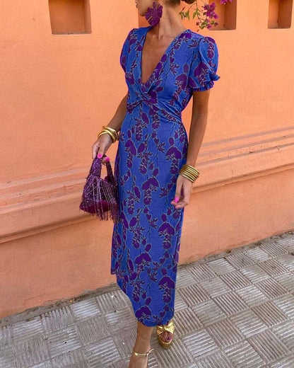 Evalena - Stylisches Axi-Kleid mit Puffärmeln für Frauen