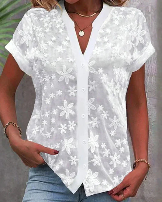 Galina - Weisse Spitzenbluse Für Frauen