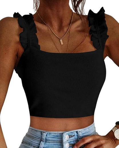Lestlie - Tanktops Frauen Quadratischer Kragen Einfarbig