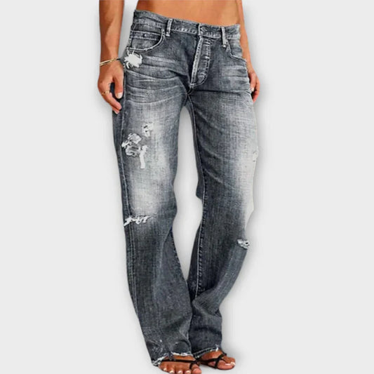 Käthe Marie - Zerrissene Damenjeans mit niedriger Taille