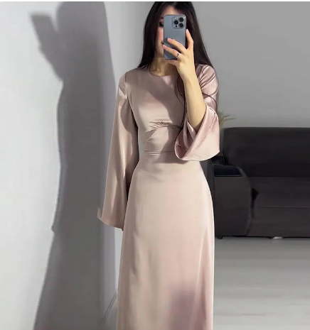 Irma - 2024 Damen Satin Lange Kleider Sexy Spitze