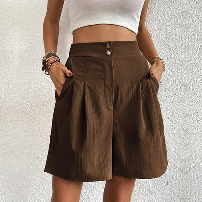 Simone - Hochtaillierte Shorts Mit Weitem Bein