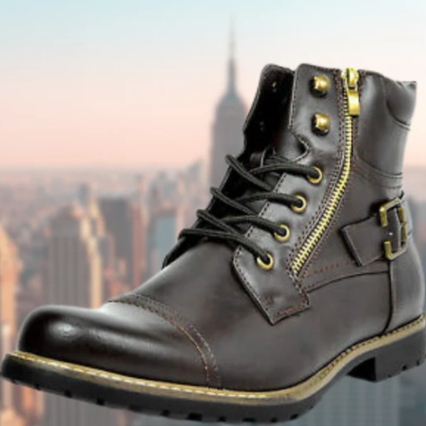 Muriel - Leder-Motorradstiefel für Männer