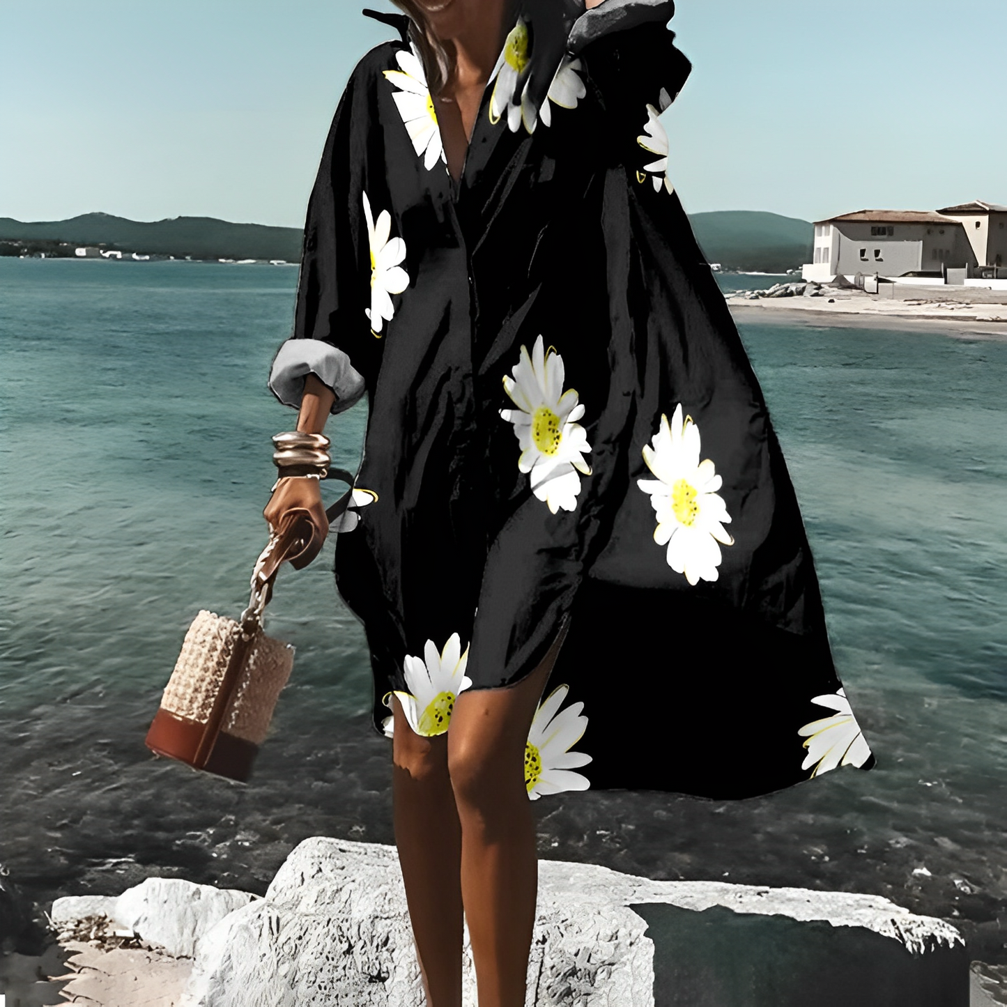 Era - Unique Print Knielanges Kleid