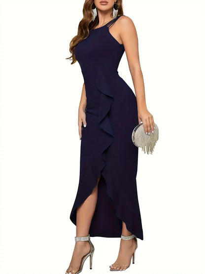 Ely | Cami-Kleid mit geteiltem Rüschensaum