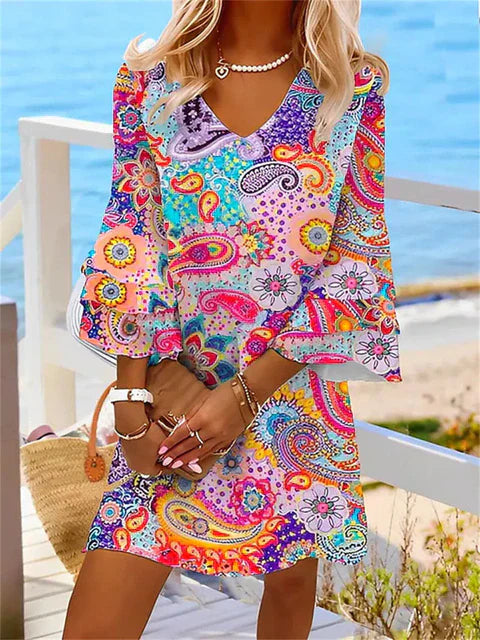 Gloria - Buntes Print-Kleid
