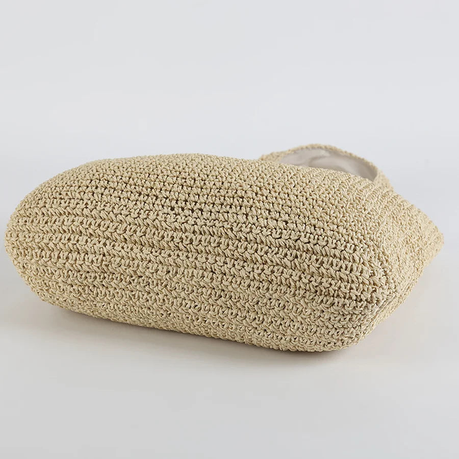 Marlene | Elegante Stroh Strandtasche