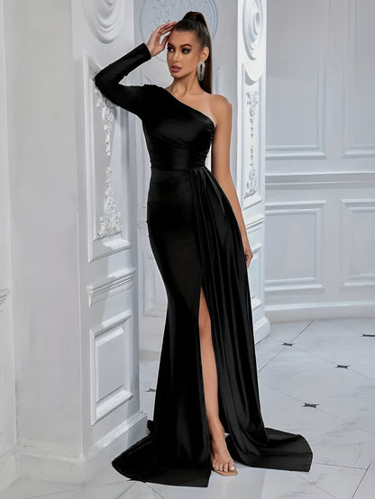 Esmeralda | Elegantes Drapiertes Seidenabendkleid