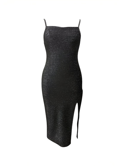 Eglantine | Schimmerndes Cami Kleid mit Schlitzsaum