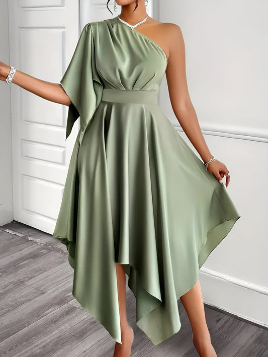 Andrada | Elegantes Asymmetrisches One-Shoulder Peplum-Kleid