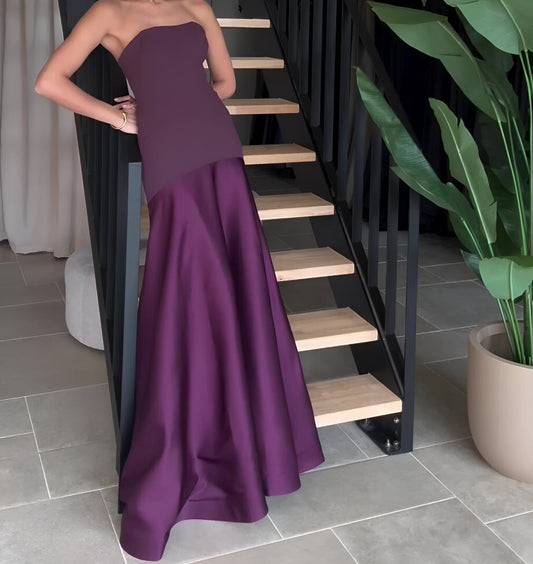 Anastasie | Sexy Luxus Patchwork Trägerloses Maxikleid