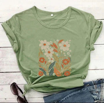 Seraphina - Frauen Vintage Wildflower Shirt