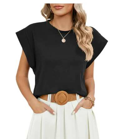 Mechthild - Frauen Sommer Casual kurze Ärmel Rundhalsausschnitt T-Shirts