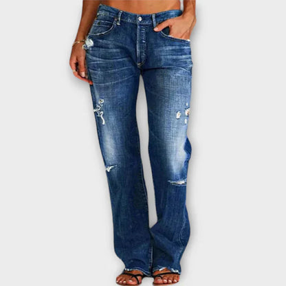 Käthe Marie - Zerrissene Damenjeans mit niedriger Taille