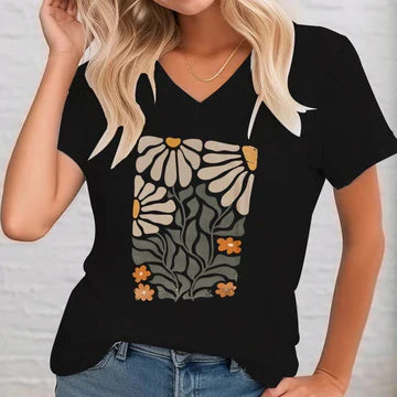 Tabitha -  Vintage Blumen Illustration Shirt