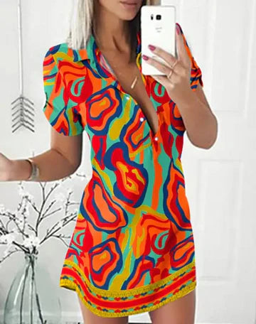Ulonia - Elegantes bedrucktes Minikleid