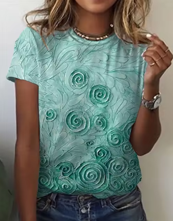 Toni - Koreanische Damen 3d Rose Floral Muster
