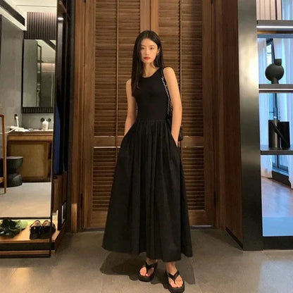 Evi - Elegantes Schwarzes Langes Kleid
