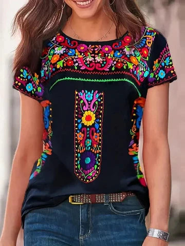 Juli - Kurzarm-Shirt mit Rundhalsausschnitt