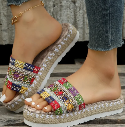 Hanna - Weave Frauen Pantoffeln Plattform Sommer