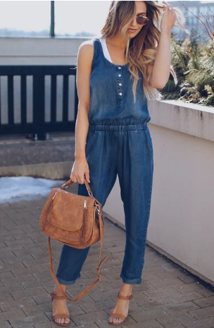 Zelinde - Schlanke modische rückenfreie Jeans ohne Taille