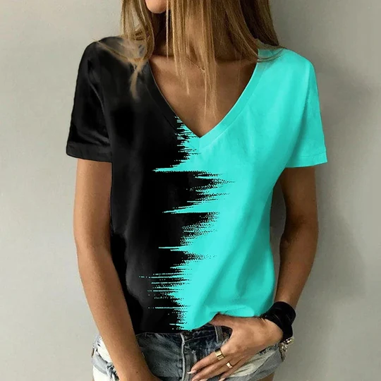 Betty - T-Shirt Mit V-Ausschnitt Und Kurzen Ärmeln