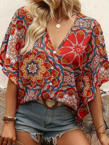 Carina - Bluse mit floralem Muster