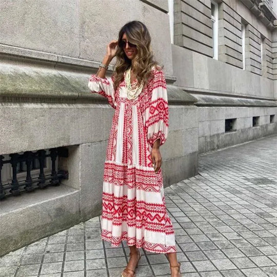 Theresa - Boho Langes Kleid