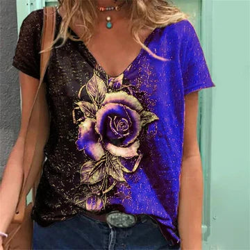 Ulrikehildlind - Damen-Shirt mit V-Ausschnitt