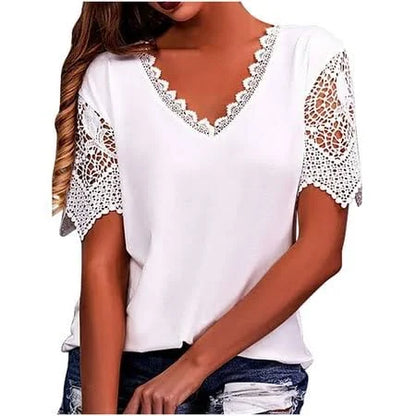 Nurfaiza - Vintage Mode Spitze Trendy Damen T-Shirts