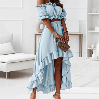 Birgitta - Elegantes Rüschenkleid-Set