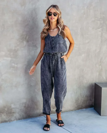Zacharias - 2023 Frühling Sommer Newcomer Damen Denim Jumpsuit