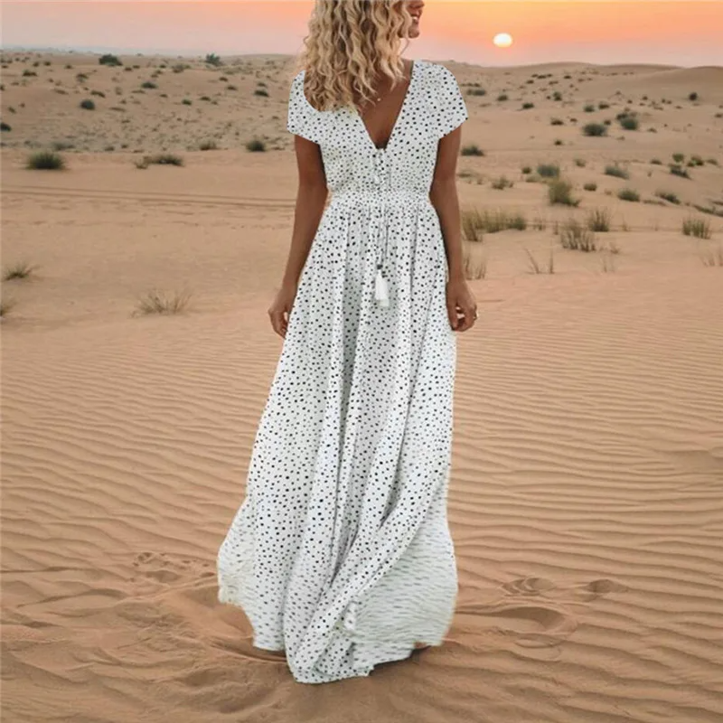 Everlyn - Gepunktetes böhmisches Freizeitkleid