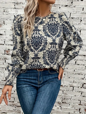 Edda - Krawatten-Top mit Blumendruck