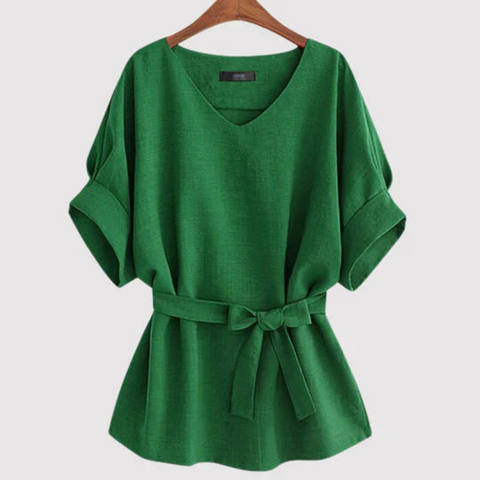 Carina - Kurzärmelige Lockere Bluse