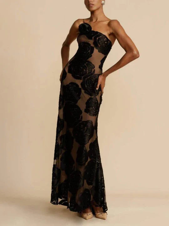 Dorothea - Elegantes Langes Rosenkleid