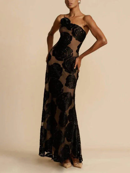 Dorothea - Elegantes Langes Rosenkleid