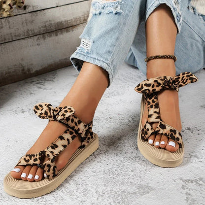 Yvette Joy - Damen Sandalen mit Leopardenmuster